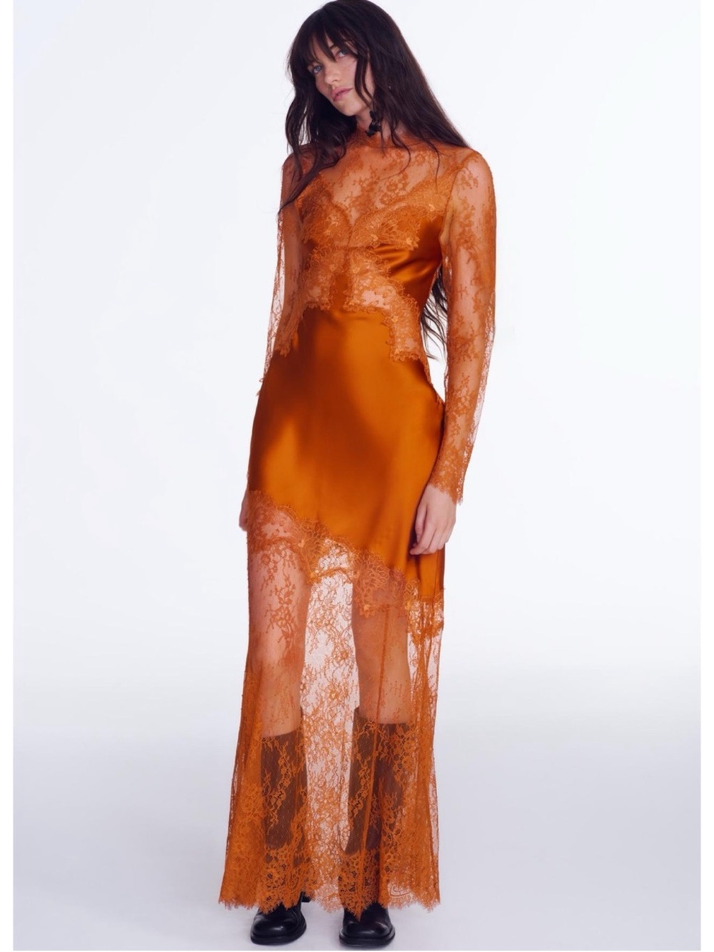 ZARA ZW COLLECTION LACE SATIN DRESS